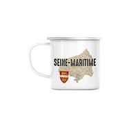 Mug en Métal Emaillé Seine Maritime 76 Département Carte Ancienne Rouen