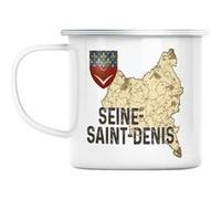 Mug en métal émaillé Seine saint denis 93 Blanc G