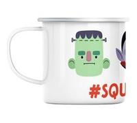 Mug en métal émaillé Squad goals petits monstres Blanc G