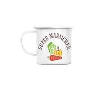 Mug en Métal Emaillé Super Maraîcher Héros Métier Agriculture Jardin
