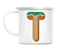 Mug en métal émaillé T théo tom tatiana lettre Blanc G