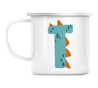 Mug en métal émaillé T thibault théo lettre prénom Blanc G