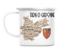 Mug en métal émaillé Tarn et garonne 82 Blanc G
