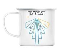 Mug en métal émaillé Tempest arcade jeux vidéo Blanc G