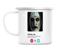 Mug en métal émaillé Valak nonne horreur film Blanc G