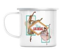 Mug en métal émaillé Viva las degas las vegas Blanc G