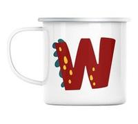 Mug en métal émaillé W william walter lettre Blanc G