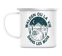 Mug en métal émaillé Walden ou la vie dans les Blanc G