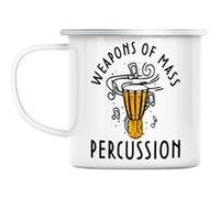 Mug en métal émaillé Weapons of mass percussion Blanc G