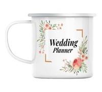 Mug en métal émaillé Wedding planner mariage Blanc G