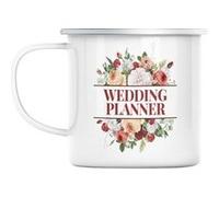 Mug en métal émaillé Wedding planner mariage Blanc G