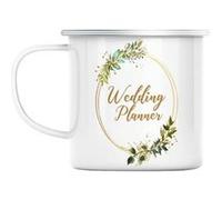 Mug en métal émaillé Wedding planner mariage Blanc G