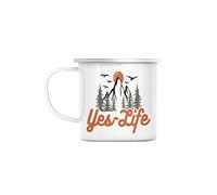 Mug en Métal Emaillé Yes Life Montagne Camping Nature Wildlife