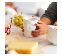 'FiftyEight t018301 vergnügt Mug en Porcelaine 12 x 10 x 10 cm Blanc