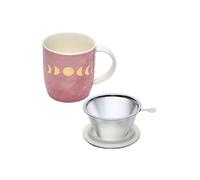 Mug en porcelaine avec infuseur en métal Phases de Lune - Hauteur 9.5 cm