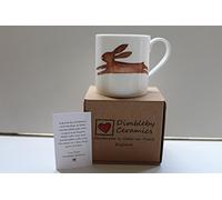 Mug en porcelaine fine de lièvre dans une boîte cadeau Motif animaux sauvages britanniques Fait à la main à Stoke on Trent, Angleterre
