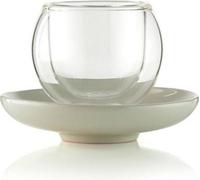 Mug en verre à double paroi avec soucoupe