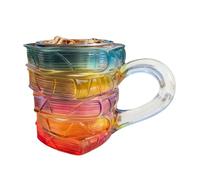 Mug en verre peint en forme de livre - 3D 150 ml en verre peint résistant à la chaleur | Bibliothèque cadeau livre tasse à café - pour lecteurs, enseignants, écrivains, femmes, hommes, famille, amis