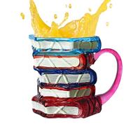 Mug en verre peint pour bibliothèque, livres, articles de bibliographie, support pour écrivains, enseignants, amis, famille, amateurs de littérature, femmes, hommes, de bibliothèque, boissons