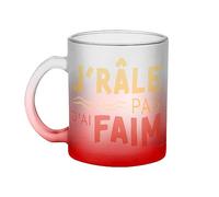 Mug en Verre Rouge - J'râle pas j'ai Faim Humour Expression