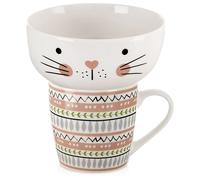 Mug enfant avec bol, chat en porcelaine, 2 pièces.