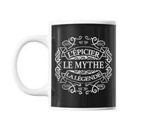 Mug Epicier Le Mythe La Légende Noir Tasse Cadeau Personnalisé