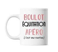 Mug Équitation C'est ma Routine Blanc | Tasse Humour
