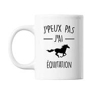 Mug Équitation | Tasse Cadeau Humour j'peux pas Blanc