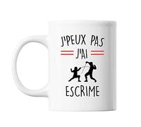 Mug escrime | Tasse Cadeau Humour j'peux pas Blanc