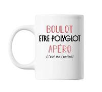 Mug - Être Polyglot - C'est Ma Routine - Céramique - 325 Ml - Résistant Lave-Vaisselle Et Micro-Onde