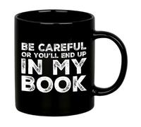 Mug Fais attention, sinon tu finiras dans mon livre. Tasse Hommes 2 pièces | / 330 ml Élégant Mugs Robuste Tasses A Cafe Anniversaire FrèRe