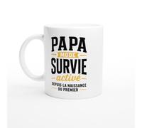 Mug Famille Papa Mode Survie Activé Depuis La Naissance Du Premier | idée cadeau originale