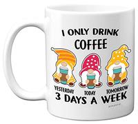 Mug fantaisie blague - 3 jours par semaine - Cadeau d'anniversaire amusant pour elle et lui, tasse fantaisie en céramique de 325 ml qui passe au lave-vaisselle, fête des mères, fête des pères