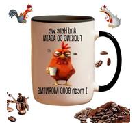 Mug fantaisie drôle avec inscription « Here We Fcking Go Again I Mean Good Morning » - Tasse à café sarcastique - Tasse de travail amusante - Cadeau idéal pour les amis, les collègues