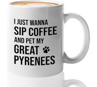 Mug fantaisie en céramique imprimée recto verso, idéal pour les propriétaires de chiens, les mamans de grands pyrénées et les familles d'accueil. Cadeau parfait pour maman, papa, un ami, une épouse ou