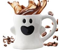 Mug fantôme effrayant en céramique - 400 ml - Thé gothique - Pour fêtes d'Halloween, cafés d'automne, adultes et , cuisine, vacances, décoration, réunions de famille