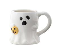 Mug fantôme effrayant en céramique - 400 ml - Thé gothique - Pour fêtes d'Halloween, cafés d'automne, adultes et , cuisine, vacances, décoration, réunions de famille