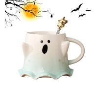 Mug fantôme mignon - 460 ml Tasse effrayante en céramique pour boire du thé et de l'eau - Tasses d'Halloween avec poignée pour café, cuisine, salle à manger, salon, étude