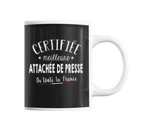 Mug Femme Attachée De Presse Meilleure De France Tasse Noir Métier
