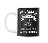 Mug Femme Mots Croisés Quarantenaire Tasse Cadeau Personnalisé