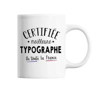 Mug Femme Typographe Meilleure De France Tasse Blanc Métier