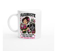 Mug Fleuriste Je Mets des Couleurs dans Vos Vies avec Quelques Épines | Mug Fun Fleuriste - Idée Cadeau Originale