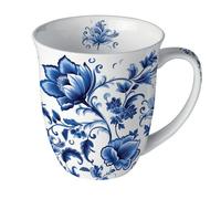Mug fleurs bleues en porcelaine fine 400 ml