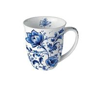 Mug fleurs bleues en porcelaine fine 400 ml