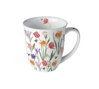 Mug fleurs printanières et abeilles en porcelaine fine 400 ml