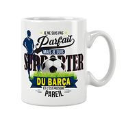 Mug foot BARÇA - Je ne suis pas parfait mais je suis supporter du BARÇA. Cadeau - Anniversaire - Noël - fête. Pour amis, famille. Haute qualité 11oz - 320 ML (Barça)