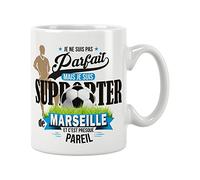 Mug foot Marseille - Je ne suis pas parfait mais je suis supporter de l'OM. Cadeau - Anniversaire - Noël - fête. Pour amis, famille. Céramique haute qualité 11oz - 320 ML