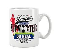 Mug foot REAL - Je ne suis pas parfait mais je suis supporter du REAL. Cadeau - Anniversaire - Noël - fête. Pour amis, famille. Cadeau original. Prix mini. Haute qualité 11oz - 320 ML (REAL)