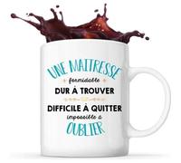Mug Formidable Maitresse Blanc Idée Tasse Cadeau Travail Boulot Métier Départ Retraite Collègue
