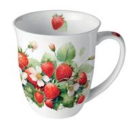 Mug fraises en porcelaine fine 400 ml
